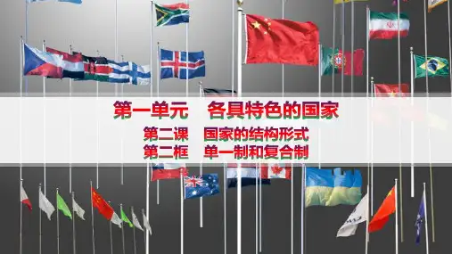 2024-2025学年高二政治选择性必修1教学课件第1单元第2课第2框单一制和复合制