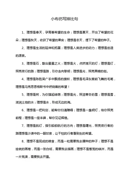 小布仿写排比句