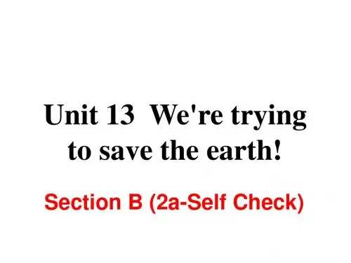 人教版九年级英语上册课件：Unit 13 Section B (2a-Self Check)【精品】