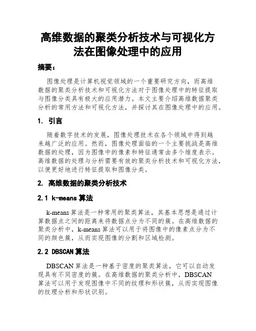 高维数据的聚类分析技术与可视化方法在图像处理中的应用