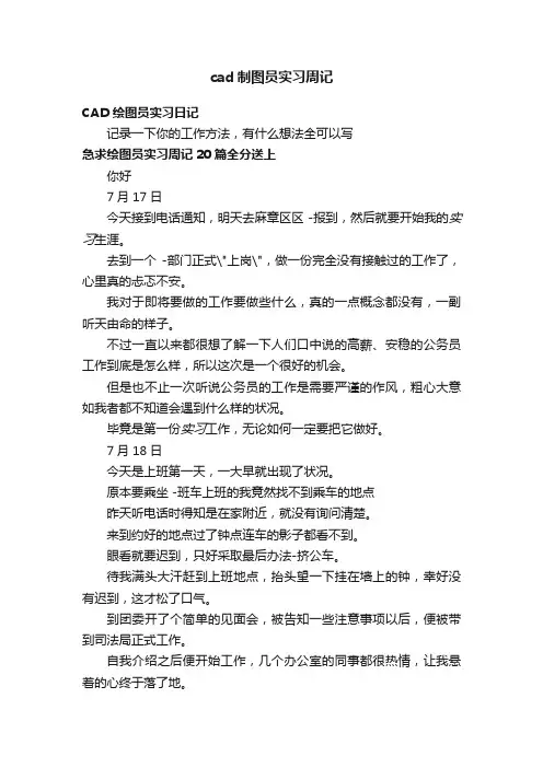cad制图员实习周记