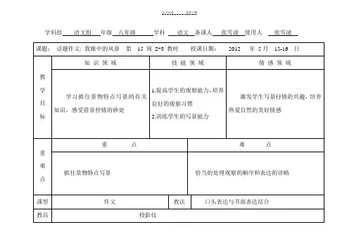 我眼中的风景作文教案