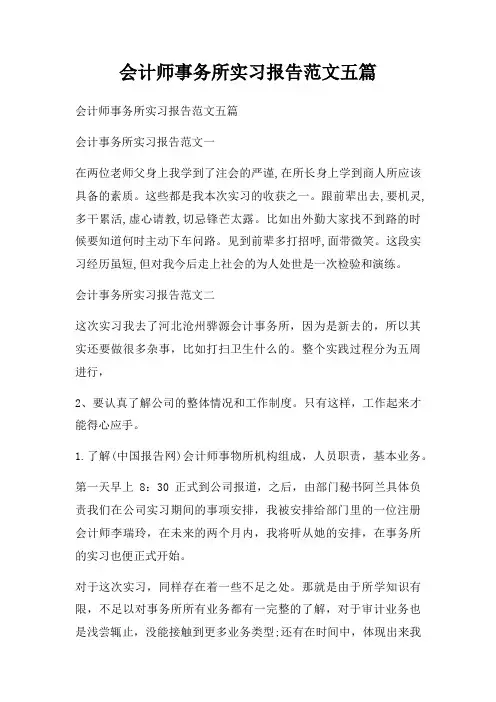 会计师事务所实习报告范文五篇