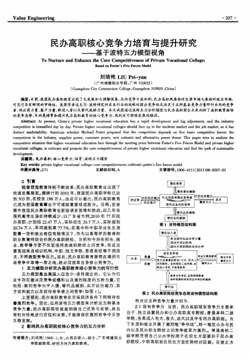 民办高职核心竞争力培育与提升研究——基于波特五力模型视角
