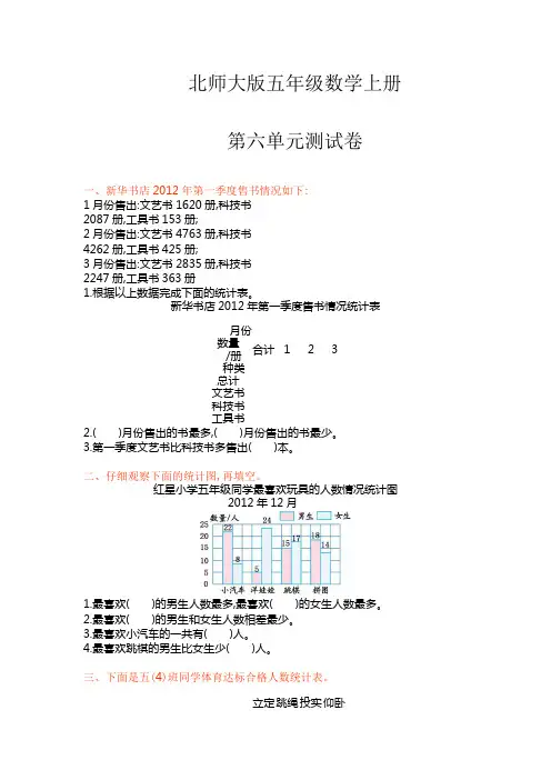 苏教版五年级数学上册《第六单元单元试卷》(附答案)