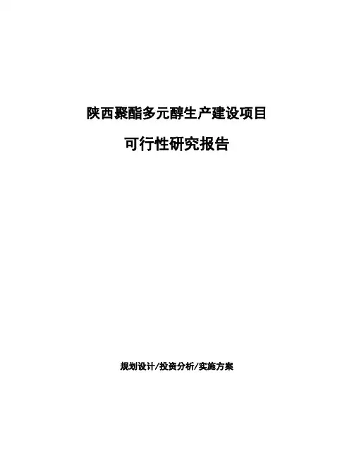 陕西聚酯多元醇生产建设项目可行性研究报告