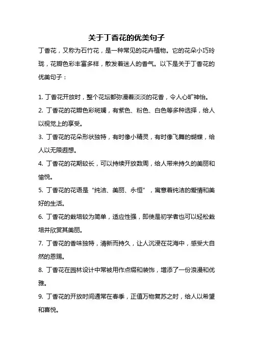 关于丁香花的优美句子