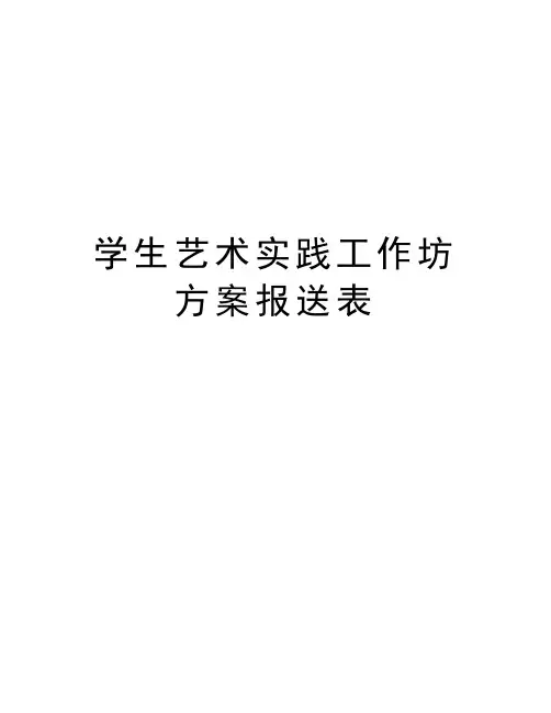 学生艺术实践工作坊方案报送表培训资料