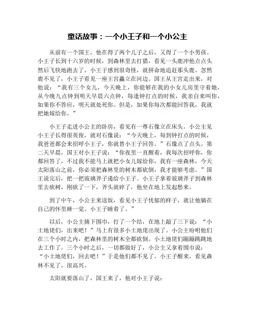童话故事：一个小王子和一个小公主