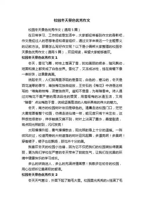 校园冬天景色优秀作文