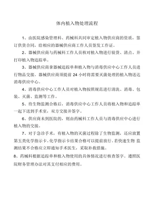 体内植入物处理流程
