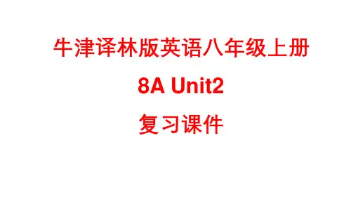 牛津译林版英语八年级上册8AUnit2单元复习课件