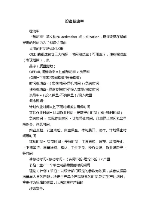 设备稼动率