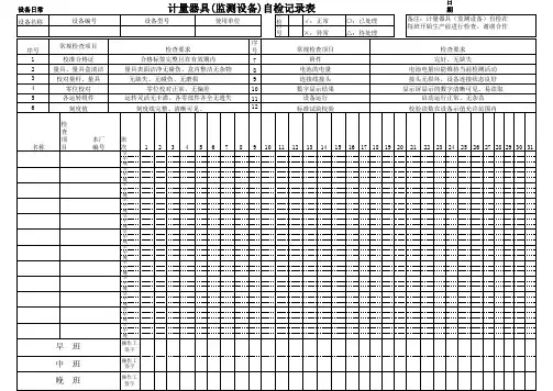 计量器具(监测设备)自检记录表