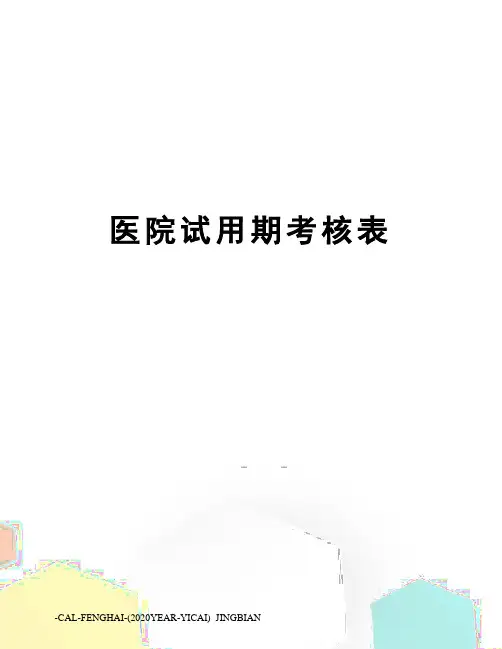 医院试用期考核表