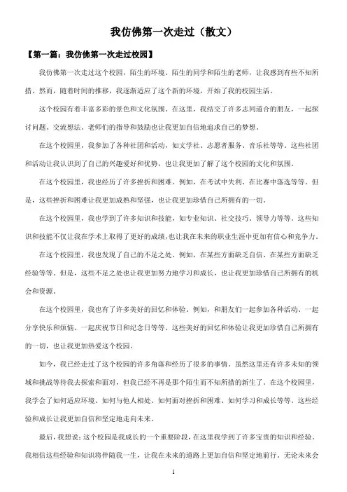我仿佛第一次走过800字散文高中