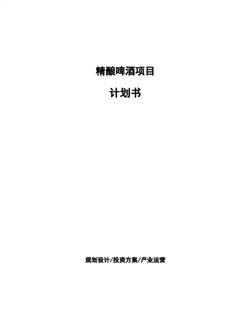 精酿啤酒项目计划书