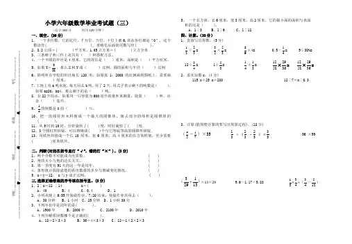 北师大版小学小升初数学质量检测试卷(2套附答案) (5)