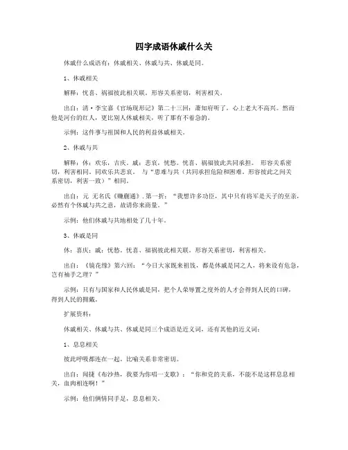 四字成语休戚什么关