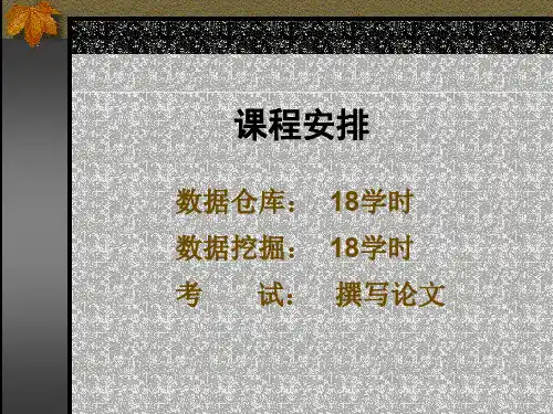 数据仓库与数据挖掘课件ppt-59页PPT资料