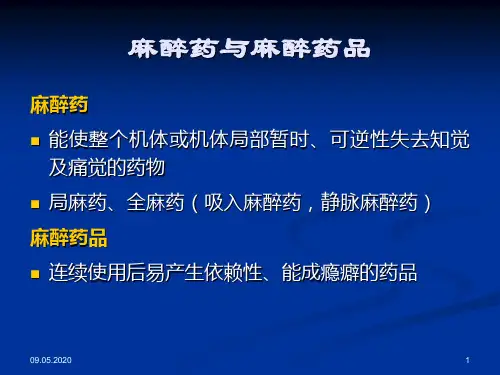 麻醉药课件-50页文档资料
