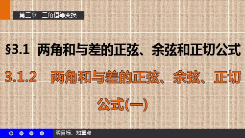 高中数学人教版A版必修4《两角和与差的正弦、余弦、正切公式》优质PPT课件