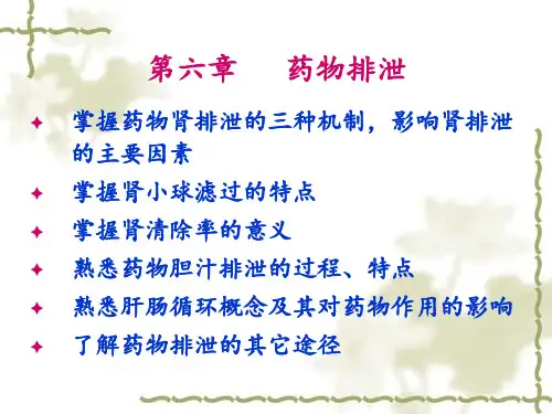 《生物药剂学》第六章 药物排泄 ppt课件