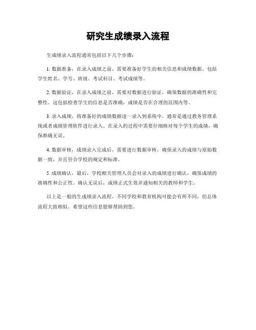 研究生成绩录入流程