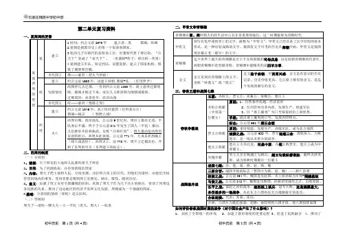 七年级历史第二单元复习资料