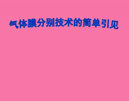 气体膜分离技术简介ppt课件