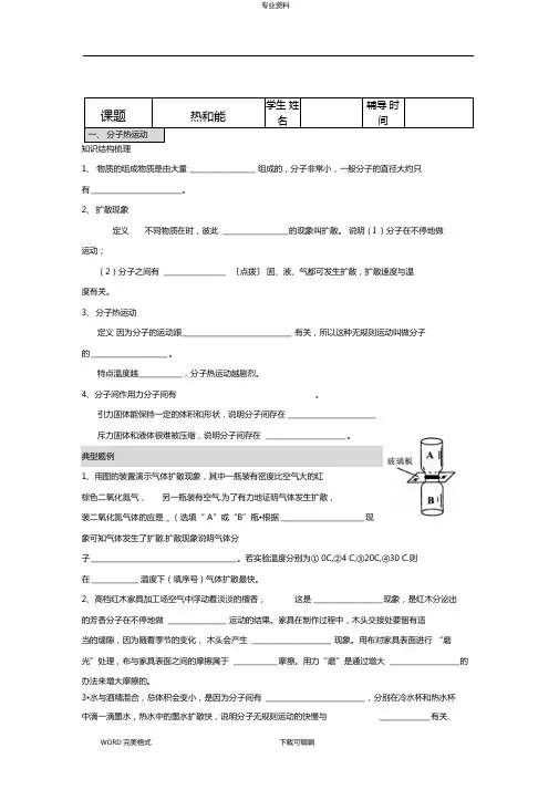 内能及内能的利用专题
