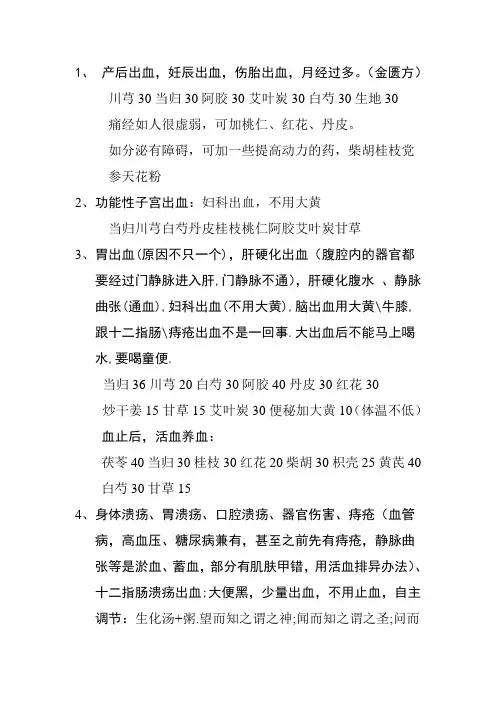 中医治病中医方剂-出血