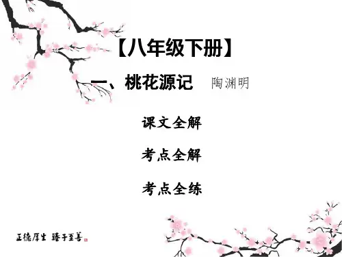 2019中考课内文言文专题复习语文课件：8下 一 桃花源记(共69张PPT)