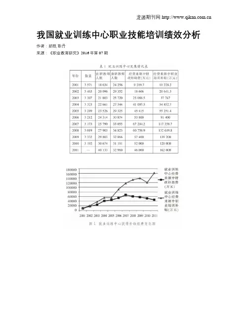 我国就业训练中心职业技能培训绩效分析