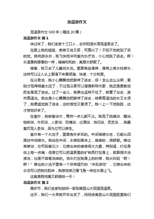 泡温泉作文500字（精选20篇）