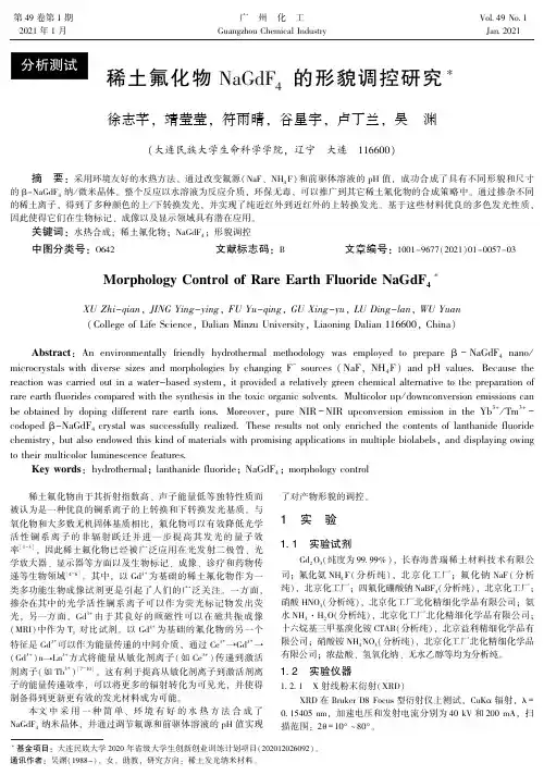 稀土氟化物NaGdF4的形貌调控研究