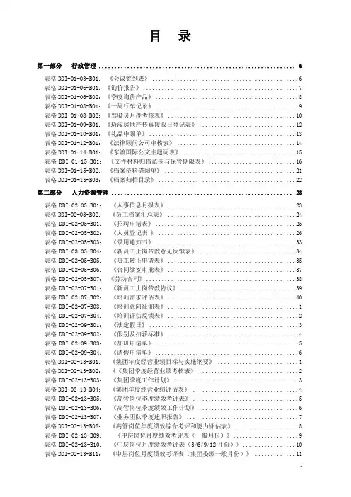 房地产公司表格大全---管理表式系统(2007版)