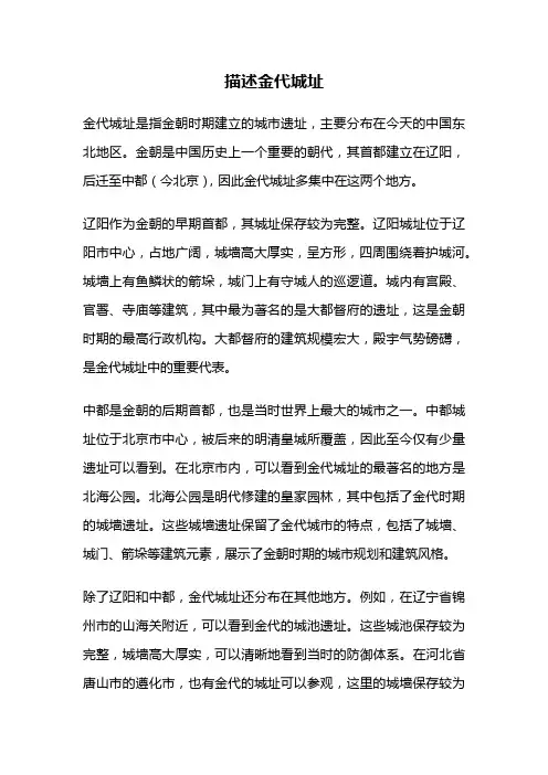 描述金代城址