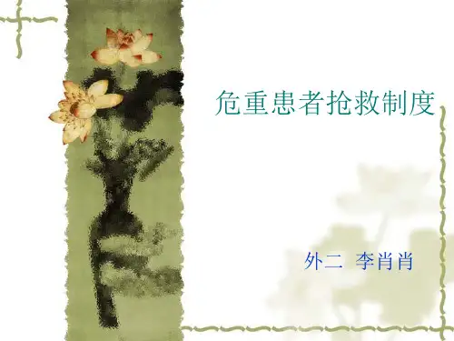 危重患者抢救制度 ppt课件