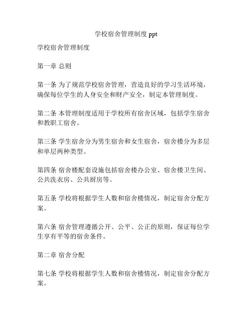 学校宿舍管理制度ppt