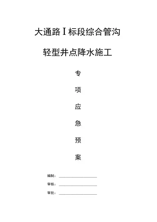 轻型井点降水施工组织方案