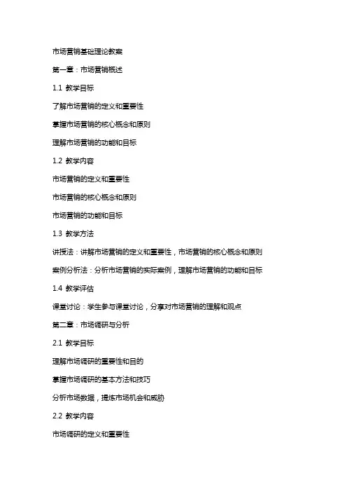 市场营销基础理论教案