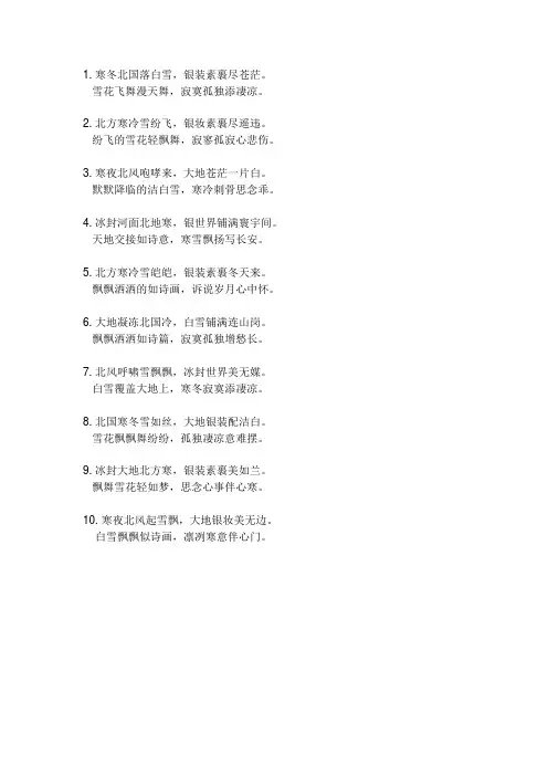北方雪的唐诗