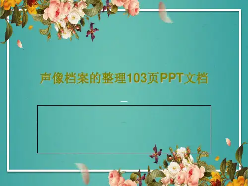 声像档案的整理103页PPT文档105页PPT