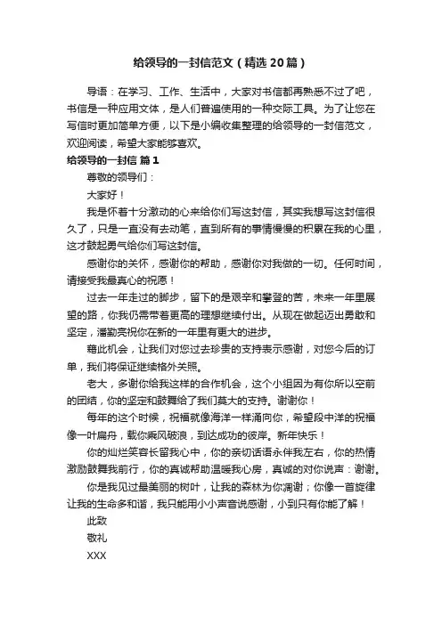 给领导的一封信范文（精选20篇）