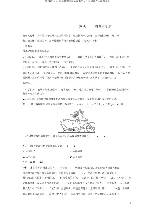 (通用版)2017高考地理三轮冲刺考前3个月解题方法规范资料