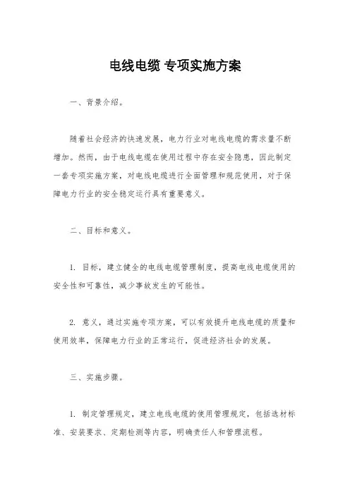 电线电缆 专项实施方案