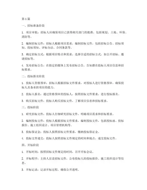 建筑工程施工招标程序(3篇)