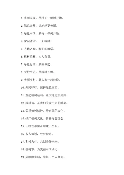 2024年植树节宣传标语