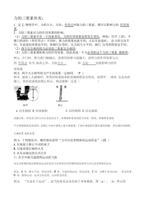 力的三要素补充